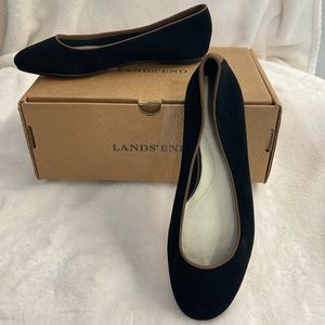 Land’s End Lila Piped Ballet Flat Suede
